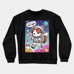 Astronaut cat ready to lift off Crewneck Sweatshirt